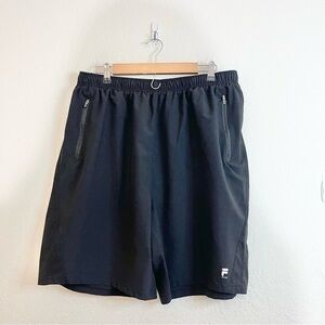 FILA Hi-Rise Athletic Shorts XXL Black Pockets